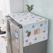 Refrigerator cover cloth dust cover double door refrigerator anti-ash cover towel refrigerator storage bag cartoon printing cover multi-purpose storage