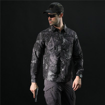 Mens camouflage shirt military fan clothing long sleeve short sleeve detachable tactical breathable light and slim spliced jacket jacket