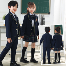 Uniforms for children pupils New class uniform between boys and girls three sets of autumn and winter British college wind kindergarten yuan fu