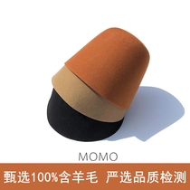 Woolen fisherman hat Winter female spring and autumn ins tide new retro bell type basin cap round face suitable bucket hat