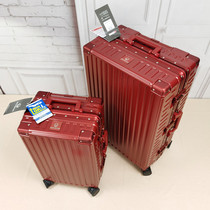 Roaming luggage wine red wedding box bride dowry suitcase trolley case password dowry suitcase female