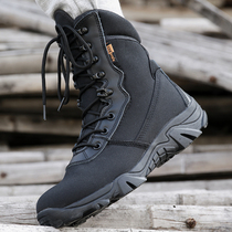Outdoor marine boots Black oxford cloth upper training boots Mens military fan supplies boots non-slip warm security special boots