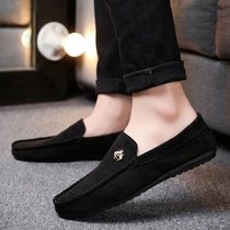 Winter mens shoes 2021 New Bean shoes men plus velvet trend a pedal lazy leisure old Beijing cloth shoes