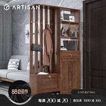 Jian Carpenter Nordic ash wood entrance cabinet shoe cabinet one-piece solid wood light luxury cabinet Home partition cabinet screen foyer cabinet