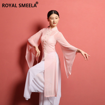 Classical dance clothes Female Xia Yun yarn clothes new cheongsam wide sleeve Han and Tang performance practice clothes Chinese dance performance clothing