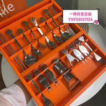 304 stainless steel smiley tableware set Happy spoon knife and fork 16-piece set portable box gift chopsticks paring knife