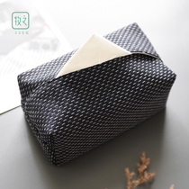 New Chinese tissue box cloth art simple drawing paper box living room art paper bag household tissue set Mori-style paper box