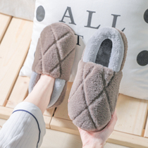 Bag with cotton slippers autumn and winter home indoor pregnant women Moon shoes women warm hair thick bottom non-slip male