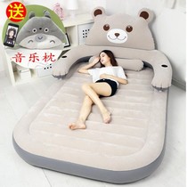  Cartoon inflatable mattress tatami lazy sofa bed folding single double Chinchilla bedroom floor bunk thickened 1 2m