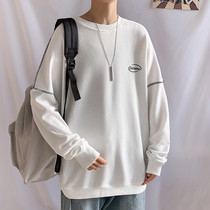 Round neck pullover sweater mens spring and autumn long-sleeved Korean version of the trend top Tide brand wild loose hiphop hooded jacket