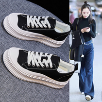 Canvas shoes womens 2021 new summer thin womens shoes wild explosion thick-soled white shoes spring and summer biscuit board shoes