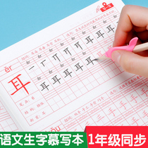 First grade synchronous Chinese new characters Red upper and lower book copybook training peoples teaching plate practice copybook regular script primary school childrens hard pen calligraphy stroke stroke stroke pencil stroke pencil red practice character book