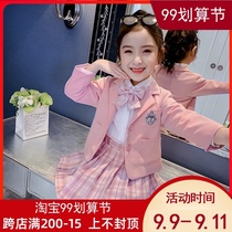 Girls Japanese jk uniform set autumn Net red same gk girl suit jacket pleated skirt shirt three-piece set