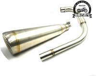 CG125 WY125 motorcycle stainless steel exhaust pipe front section retro modified fish mouth muffler exhaust tube