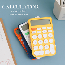 Simple candy color handheld calculator student learning auxiliary accounting female special mini portable power saving computer
