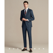 Italian fine twill business mens suit set slim wedding banquet groom dress formal crook dress crook suit