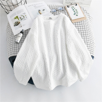 Autumn 2021 new sweater casual loose Korean version spring and autumn thin section large size womens ins tide long-sleeved top