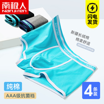 Antarctic pure cotton antibacterial underwear mens fashion personality youth four corners sports breathable sexy large size boxer shorts