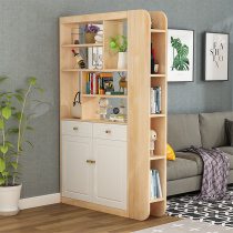 All solid wood entrance partition cabinet Nordic foyer cabinet modern minimalist shoe cabinet living room wine cabinet double-sided screen cabinet customization