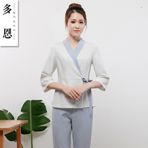 Dorn beautician overalls spring new cardigan foot bath foot massage massage technician clothes spa health club temperament