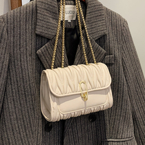 (ML customization)High-end leather womens bag Fashion all-match niche design chain messenger bag shoulder small square bag