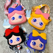 Net red Korean cartoon Snow White silicone multi-purpose cute zipper storage crossbody childrens coin wallet
