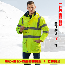 Shield reflective cotton coat Highway traffic safety clothing riding fluorescent jacket Road administration quilted jacket mens coat