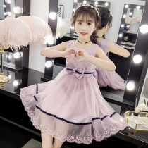 Girls  foreign style dress 2021 summer new childrens clothing online red explosion girl summer princess skirt summer