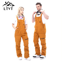 LTVT single board double board professional ski clip cotton strap pants men and women Korean slim waterproof ski new snow pants