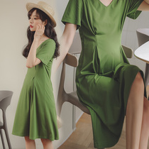 Miduli pregnant womens summer dress summer fashion tide hot mom baby doll dress loose summer skirt