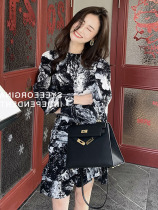 Autumn fashionable foreign style high-grade ink print long sleeve top skirt two-piece set 2021 New Women
