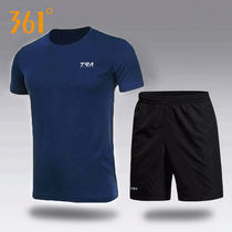 361 Sports Suit Mens 2022 Summer New Round Collar Breathable Short Sleeve Quick Dry T-shirt 50% Pants Casual Sportswear