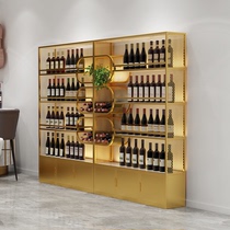 Creative wrought iron floor wine cabinet red wine rack winery Wall gold wine shelf commercial display rack rack