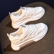 Summer fashion A D Hepburn~summer increased white shoes women 2021 new breathable mesh panel shoes