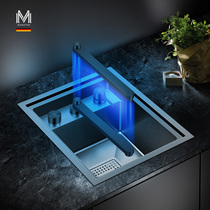 MABATON MABATON kitchen nano black King Kong stainless steel small single slot bar bar invisible sink wash basin pool