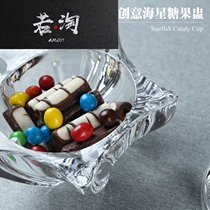 Punch drill punch crown European household transparent crystal glass candy cans Snack cans with lid Sugar cans Sugar cans sealed coffee