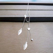 Silver ear line 999 pure silver anti-allergy long section Womens foot silver 2022 long section ear pendant minimalist Temperament Ear Accessories