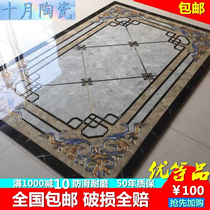 Gray microcrystalline parquet tile 800X800 minimalist restaurant carpet flower stone aisle entrance tile