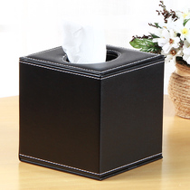 Fashion home black plain leather roll paper tissue box tissue box tissue tube roll paper box creative cute