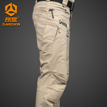 Military fan tactical pants Mens spring and autumn mountaineering training military pants straight loose large size tooling outdoor sports and leisure work