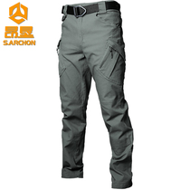 Tactical pants mens autumn and winter mountaineering training military pants straight tube loose cotton thin tooling outdoor sports leisure work