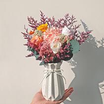 Yongsheng light luxury high-end dried flower bouquet real flower ins Wind Star Reed pine cone diy material decorative flower ornaments