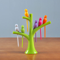 Creative fashion fruit fork super cute plastic fruit sign treetop bracket bird fruit fork personality set toothpick