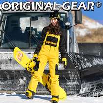 Original OG 21 Snowboard Men and Women Ski Backbelt Pants Waterproof Wear-resistant Contrast Color Rainbow Bib Thick Warm