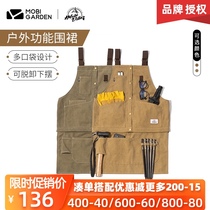 Makodi outdoor cooking apron camping storage retro barbecue cotton canvas multifunctional splicing strap work clothes