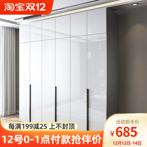 Light luxury wardrobe household bedroom modern simple small-sized cabinet assembly hanging storage high-gloss UV board wardrobe