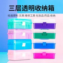 Multifunctional art toolbox primary school student storage box nail home hardware large portable storage box