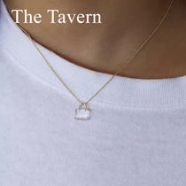 TheTavern Coldframe Quartz Stone Padlock Pendant Transparent 14k Gold Silver Black All Silver Necklace