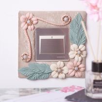 Fabric switch sticker ugly room socket protective cover anti-dirt cover decoration light luxury frame set Nordic style