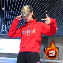 2020the new luminous fashion square dance costume autumn and winter plus velvet shuffle team costume new single piece